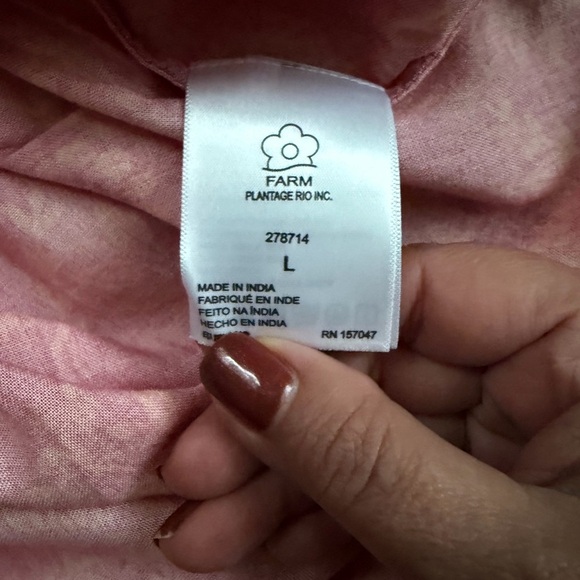 Farm Rio Long-Sleeve V-Neck Printed Tie-Front Midi Dress - Large - Picture 3 of 9